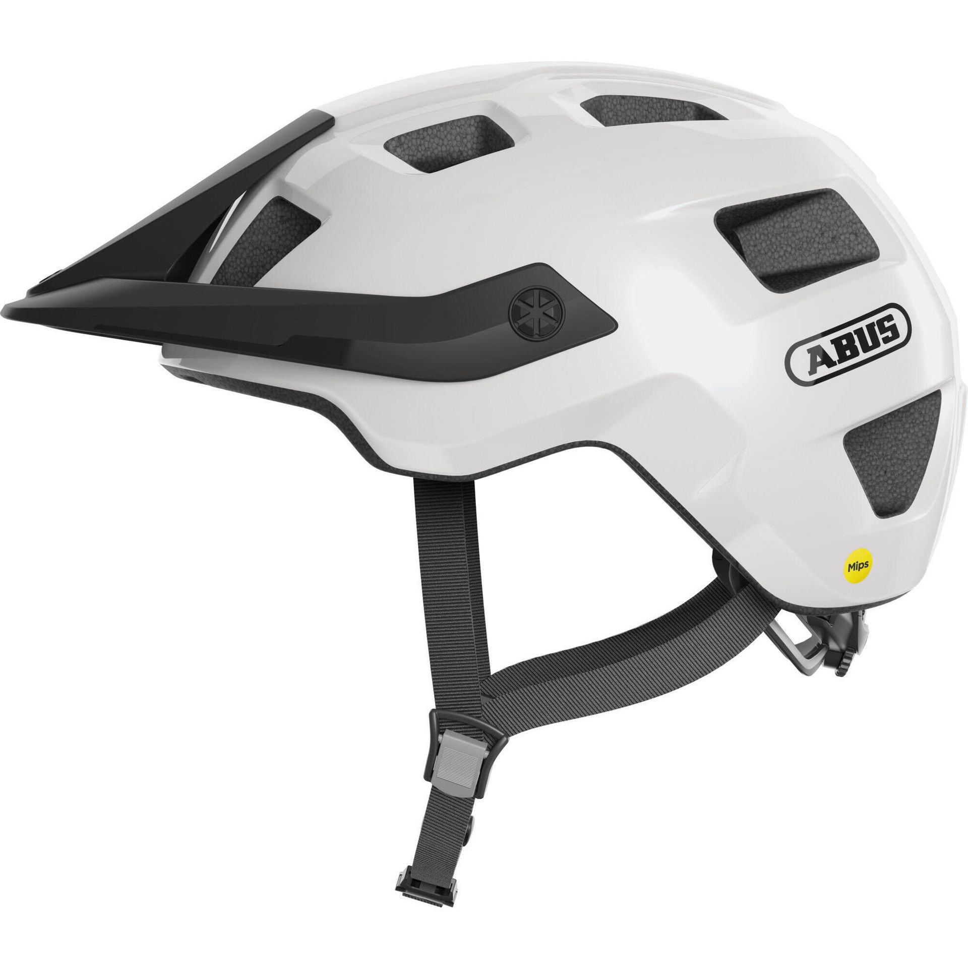 Kask ABUS MTB MoTrip MIPS - kask rowerowy do bezpiecznego wprowadzenia do kolarstwa górskiego - z ochroną przed uderzeniami - dla mężczyzn i kobiet - błyszczący biały, rozmiar L