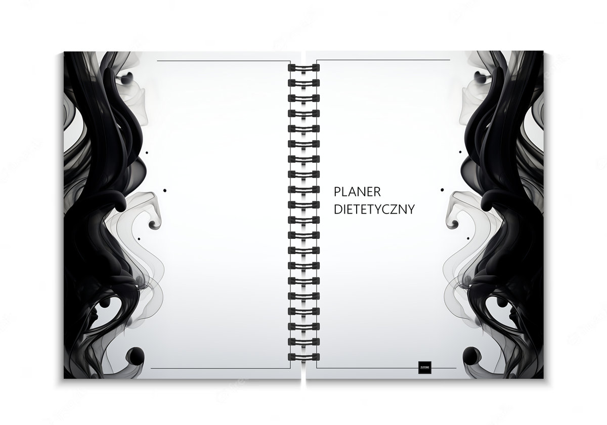 JUFIMI Planer diety dietetyczny plan żywieniowy odchudzanie dziennik jedzenia WAVES okładka twarda