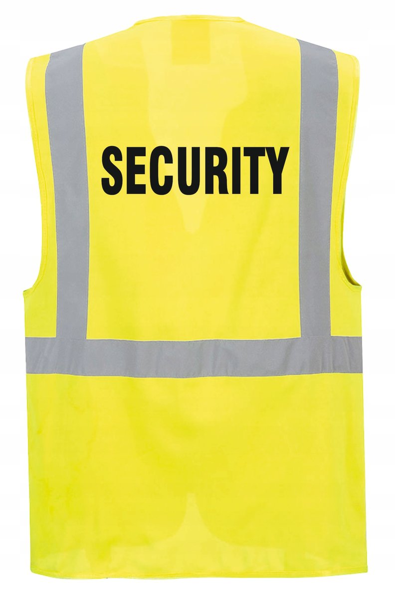 Kamizelka odblaskowa SECURITY - kieszenie, nadruk, rozmiar L