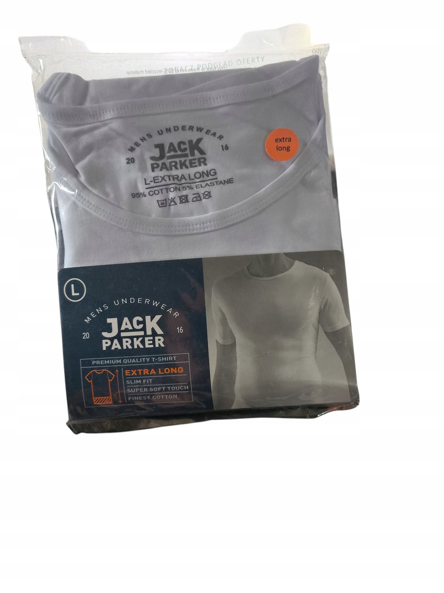 koszulka męska Jack Parker L biała dekolt okrągły