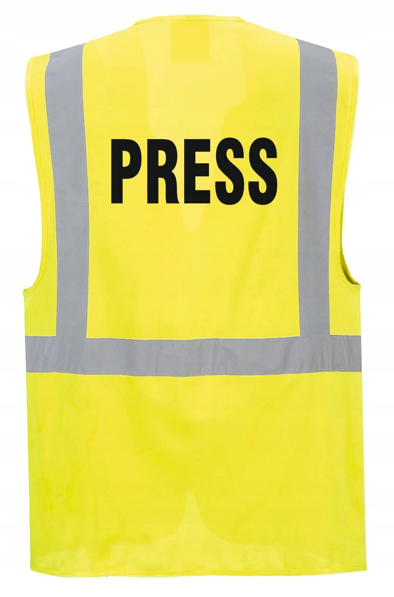 Kamizelka odblaskowa PRESS - kieszenie, nadruk, rozmiar L
