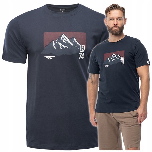 Koszulka Męska T-shirt Hi-tec Rawal Bawełniana Podkoszulek Sportowy L