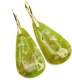 Wezuwian Oryginalne Kolczyki Złote Srebro Unikat