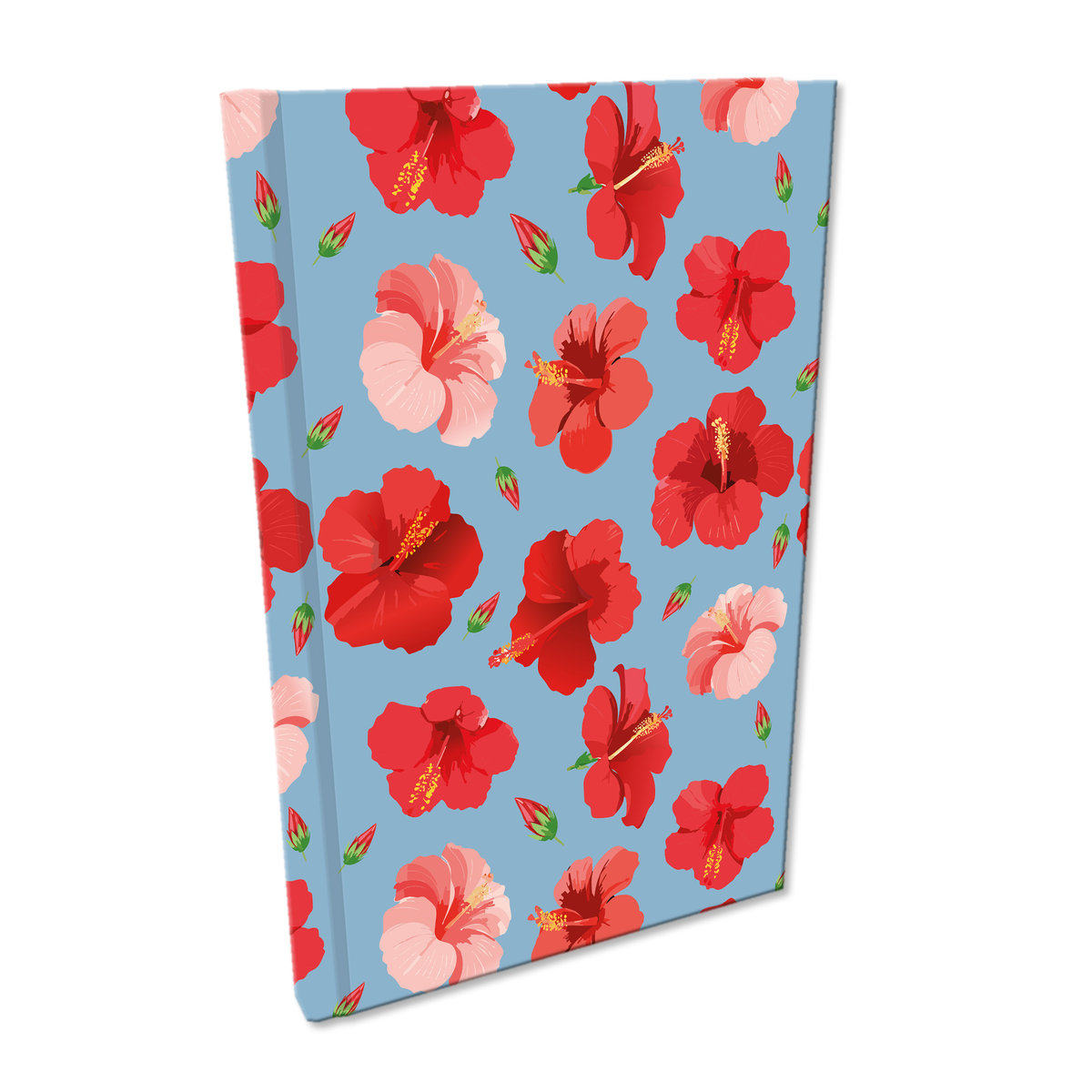 Elegancki Notes Notatnik A5 192 strony w kratkę Soft Touch HIBISKUSY W JEANSIE