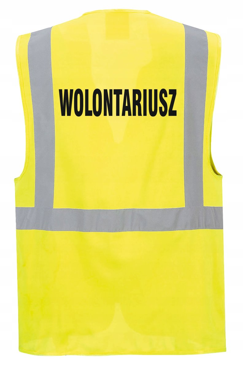 Kamizelka odblaskowa WOLONTARIUSZ - kieszenie, nadruk, rozmiar M