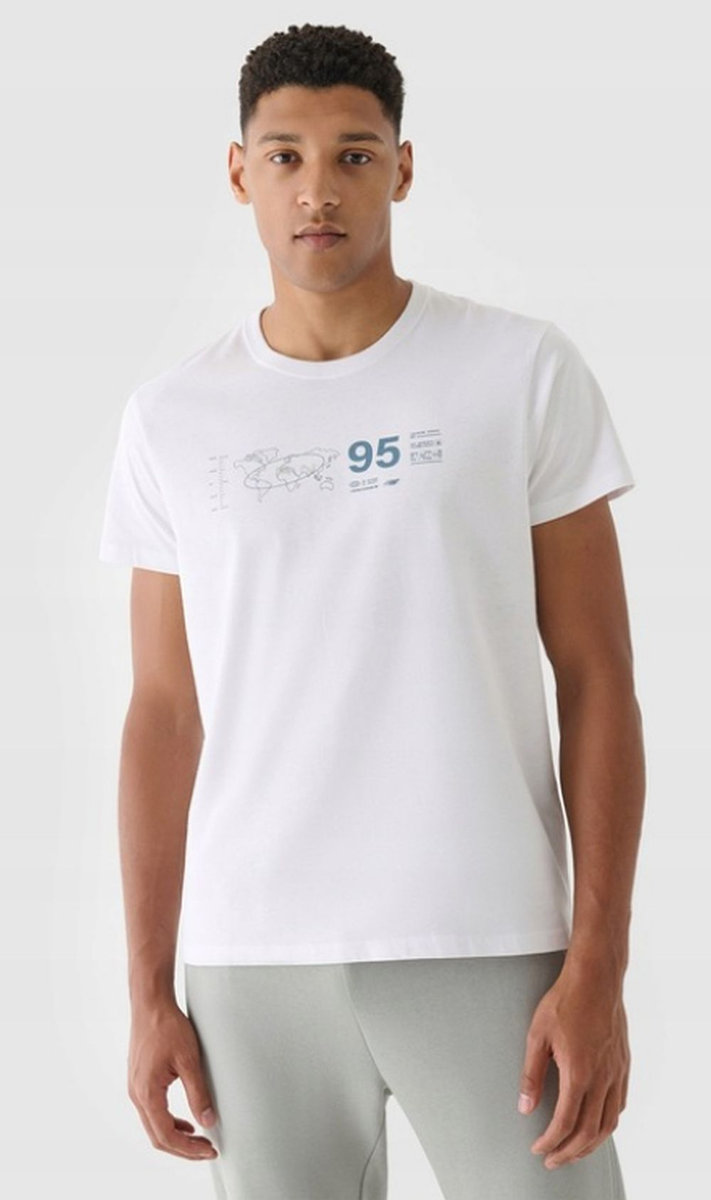 Męska koszulka bawełniana 4F M2482 casualowy T-SHIRT sportowy R. XXL