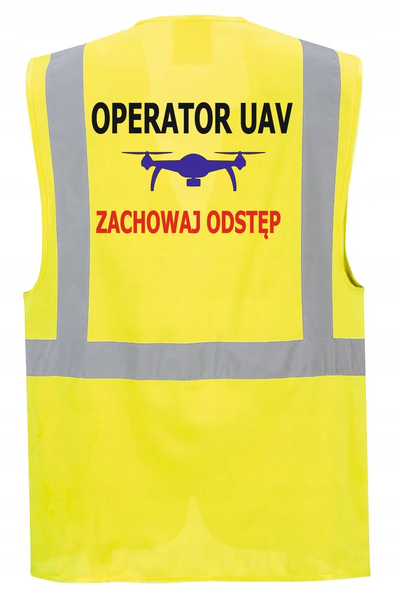 Kamizelka odblaskowa OPERATOR UAV - kieszenie, nadruk, rozmiar M