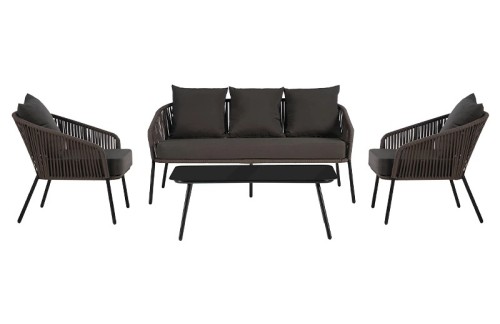 VELACO Meble ogrodowe SIERRA 5-osobowy zestaw kolor BRĄZOWY