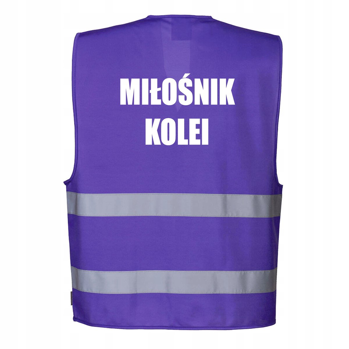 Kamizelka odblaskowa Portwest fioletowa XXL/XXXL z nadrukiem MIŁOŚNIK KOLEI