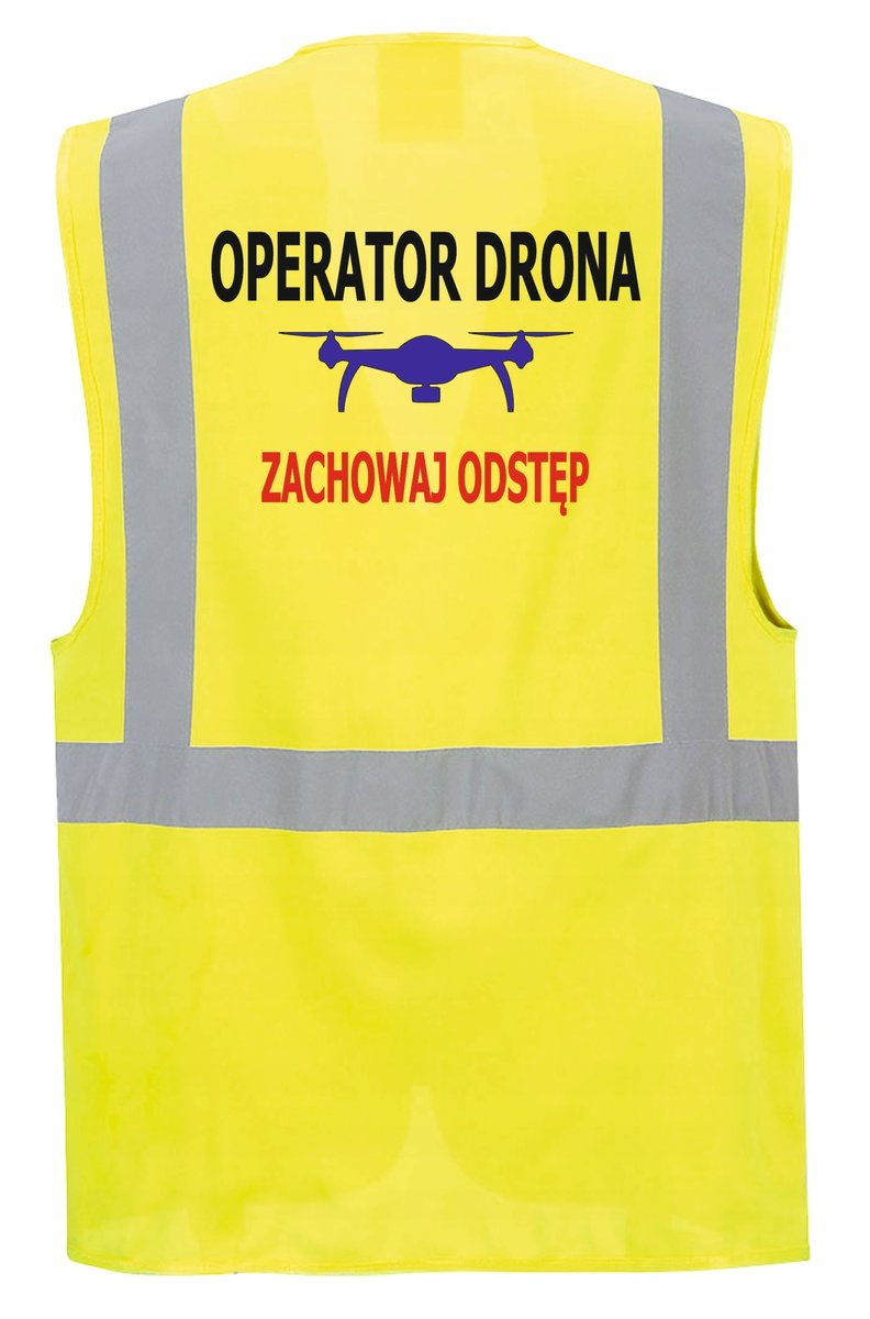 Kamizelka odblaskowa OPERATOR DRONA - kieszenie, nadruk, rozmiar L