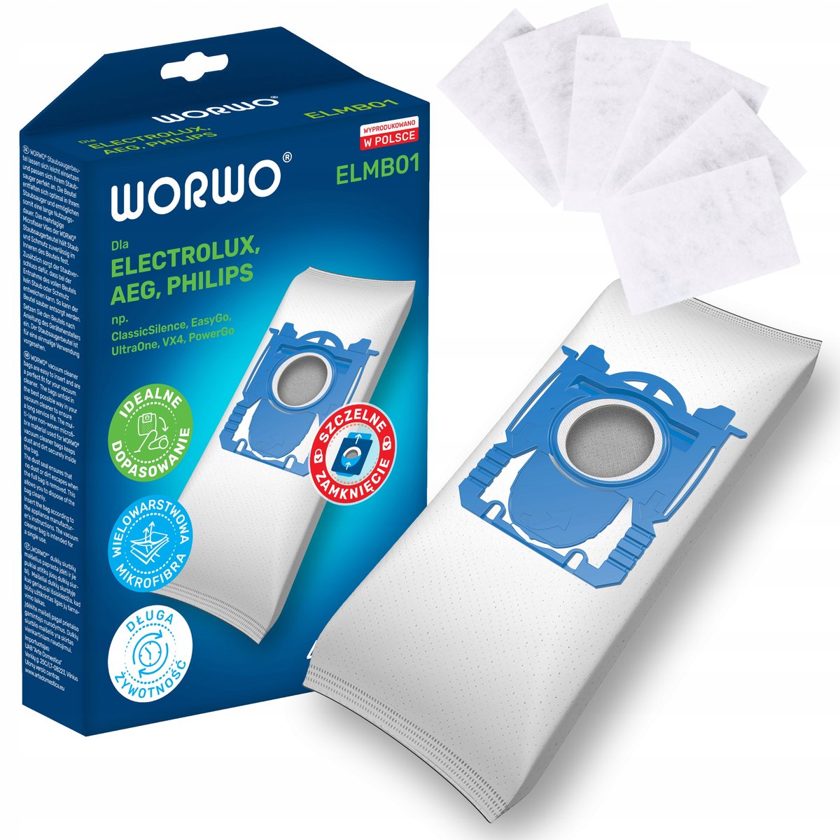 24x WORKI DO ELECTROLUX PHILIPS AEG ZANUSSI BAG ELMB01K