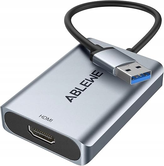ABLEWE Adapter USB na HDMI, ulepszony aluminiowy