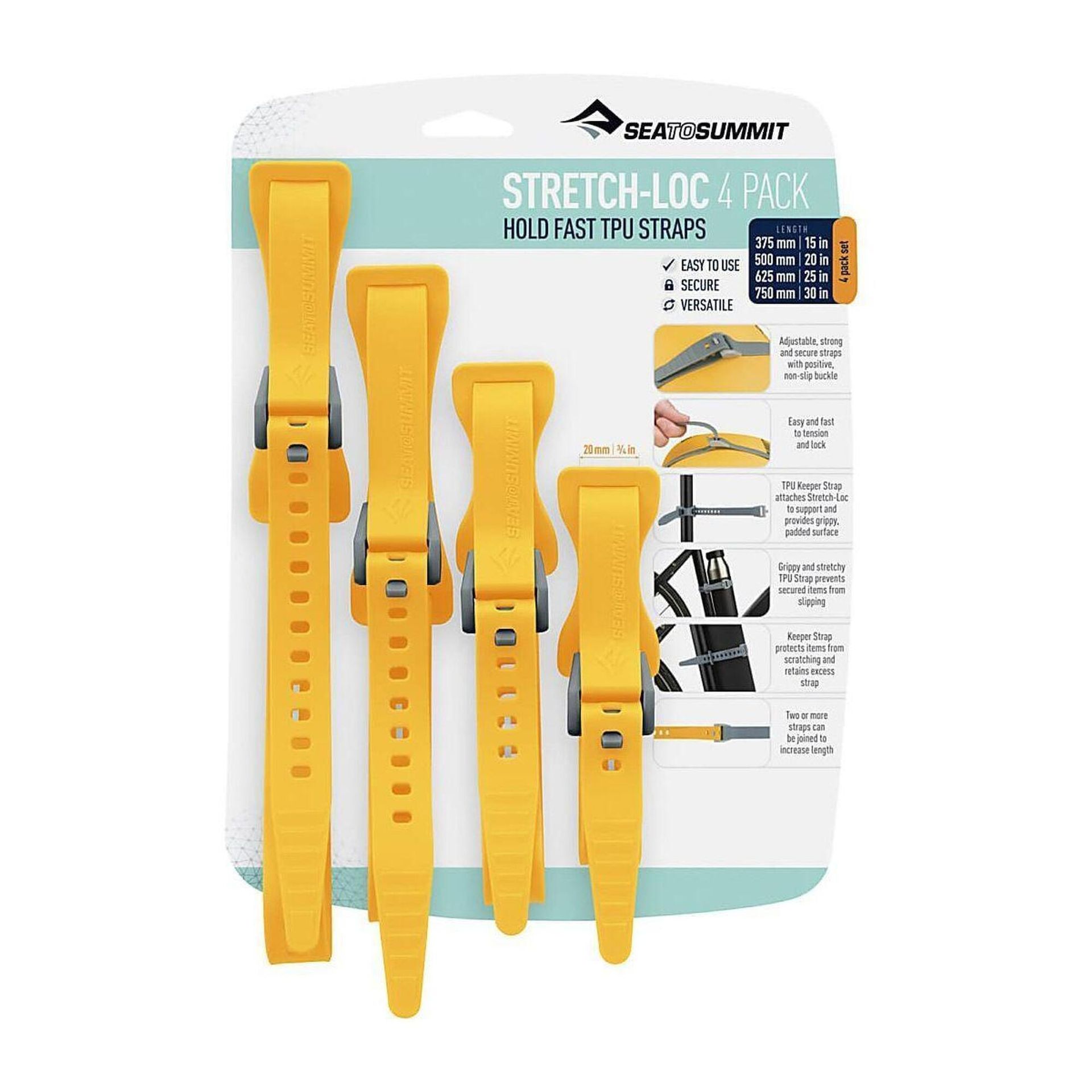Sea To Summit Stretch-Loc Set 4 Pack 20mm, żółty 2022 Mocowanie bagaży ASLSTRP4PCKYW