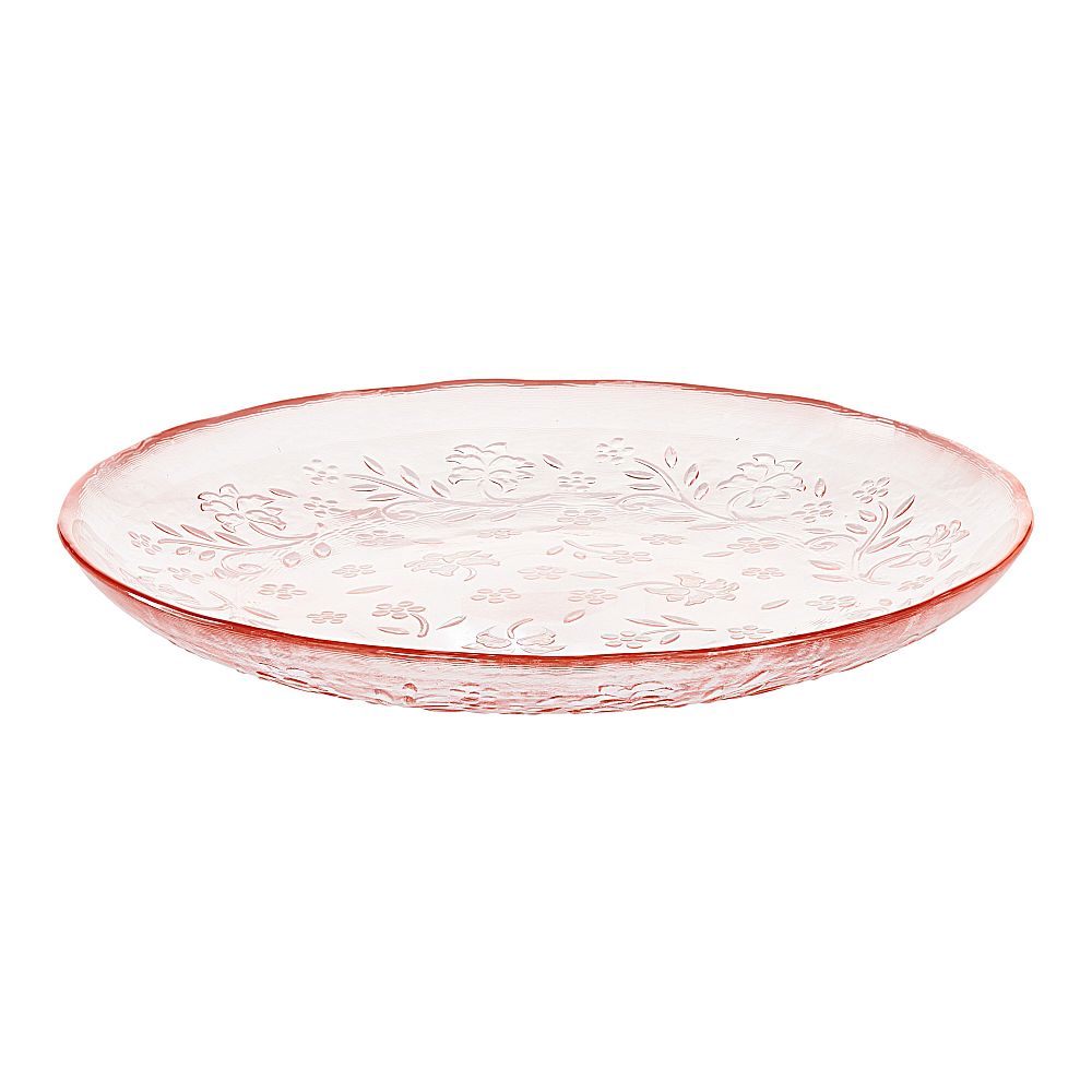 Talerzyk deserowy szklany 21 cm MURIEL różowy