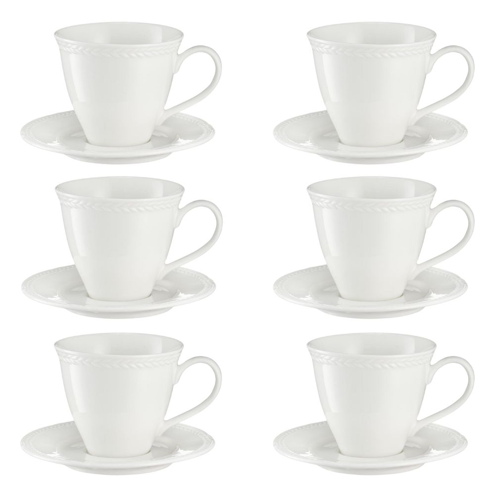 Komplet filiżanek porcelanowych 230 ml 6 sztuk LOZANO