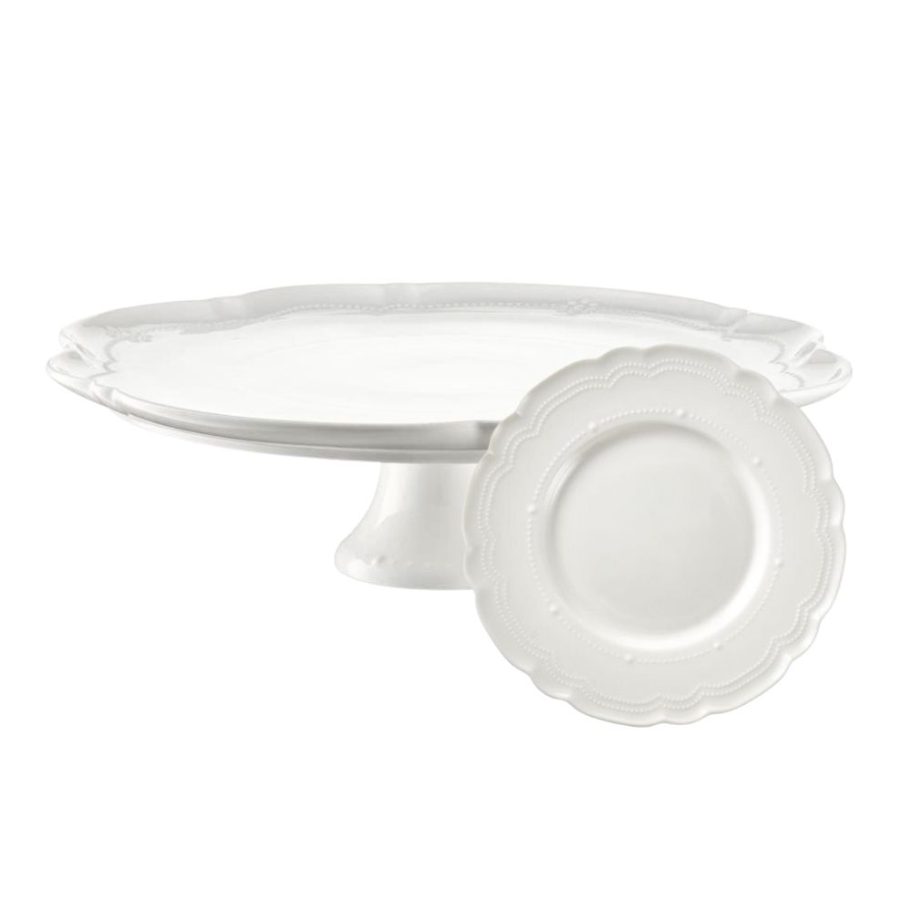 Zestaw do ciasta porcelanowy na 6 osób TIFFANY