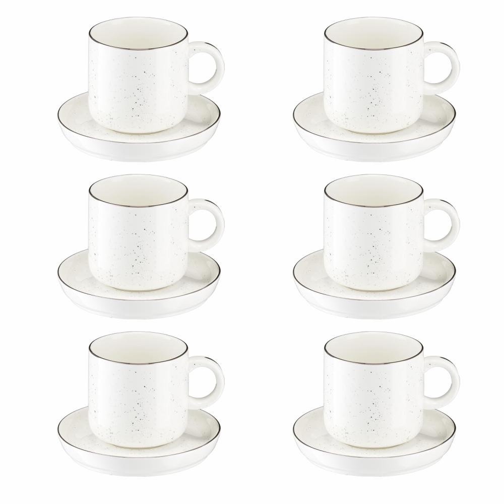 Komplet filiżanek porcelanowych 320 ml 6 sztuk POLVERE