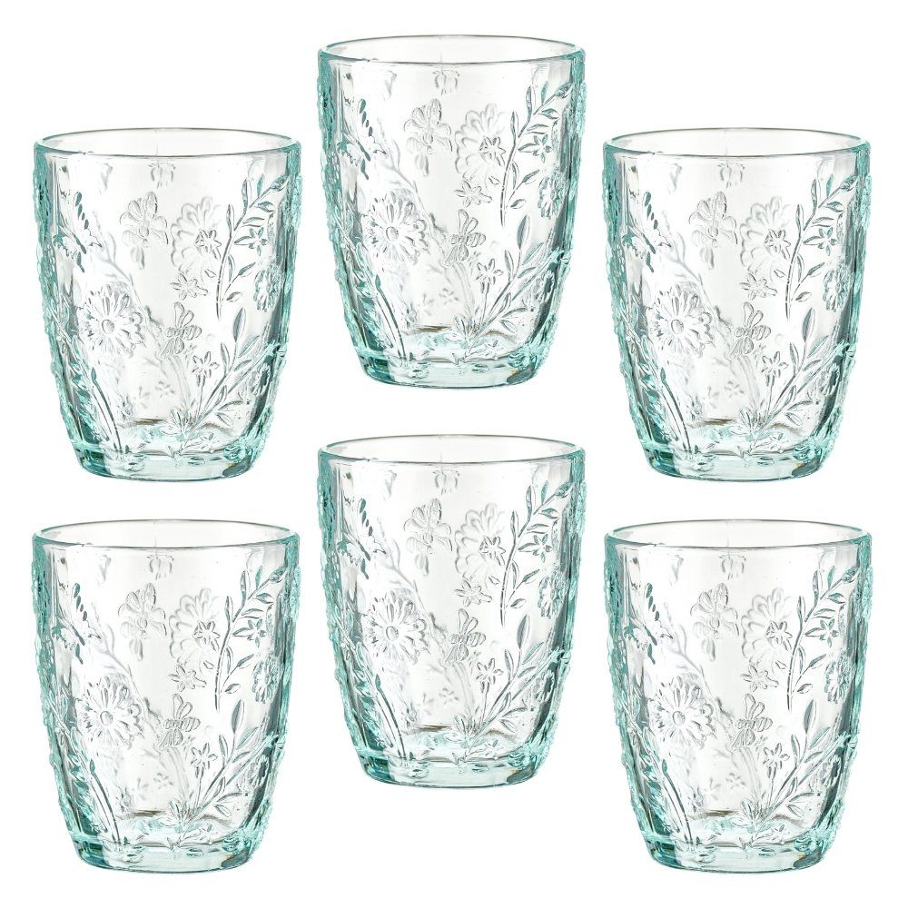 Zestaw szklanek turkusowych 270 ml 6 sztuk MERIDA
