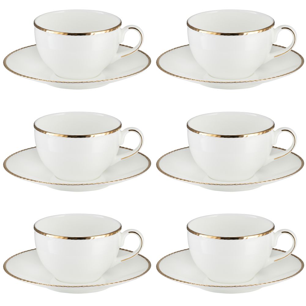 Komplet filiżanek porcelanowych 330 ml 6 sztuk CAMILLA