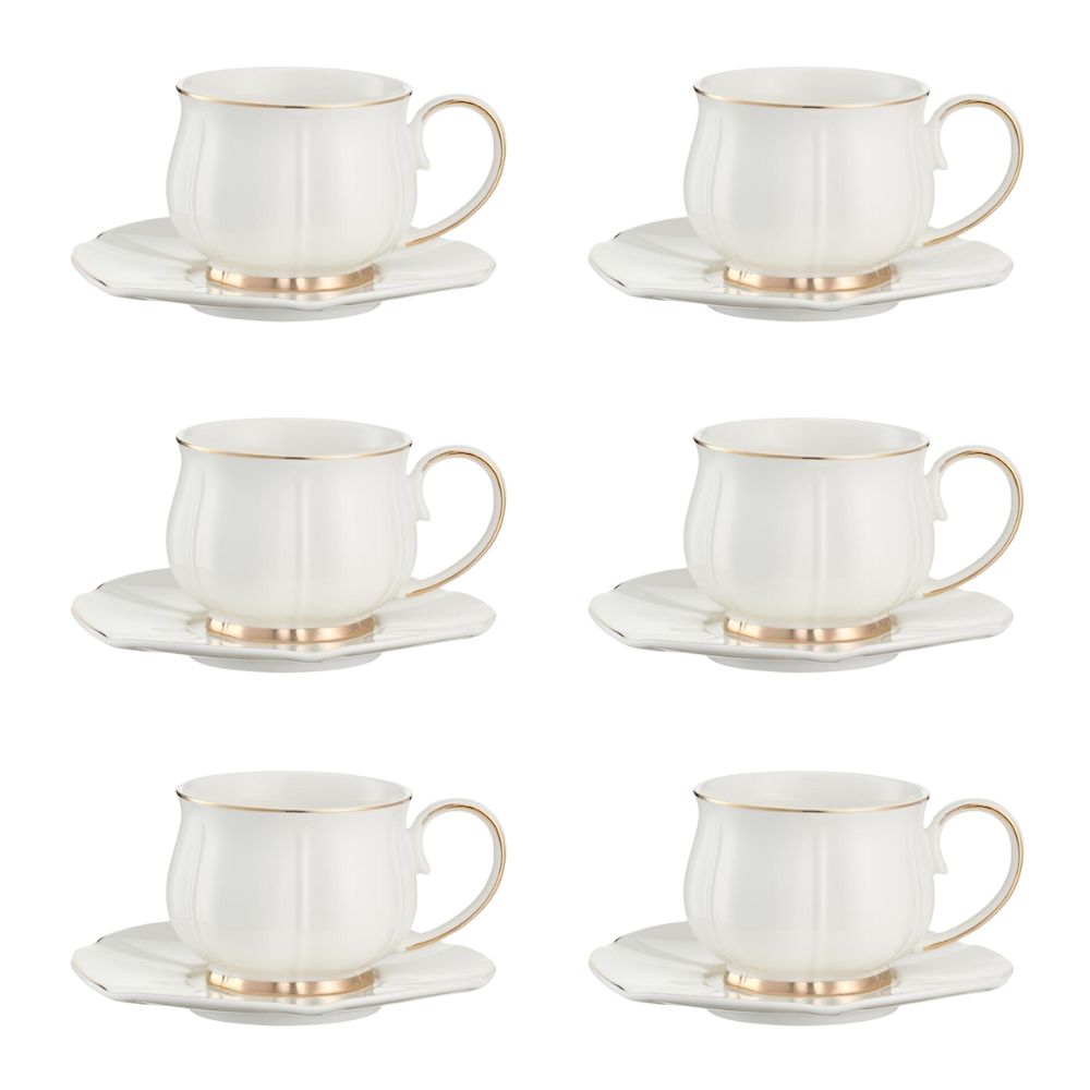 Komplet filiżanek porcelanowych 200 ml 6 sztuk SANDRINE