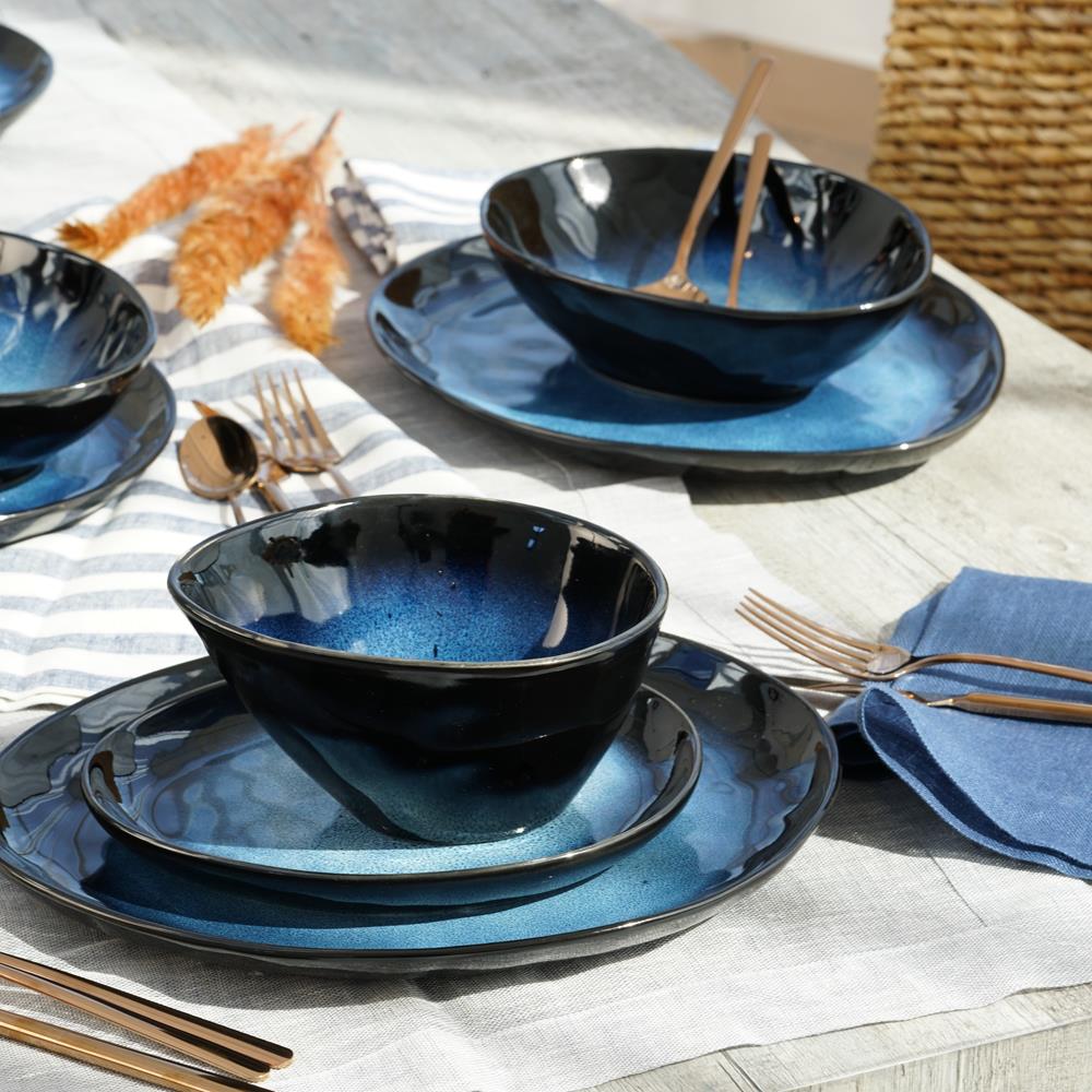 Villa Italia Serwis obiadowo kawowy na 6 osób z miseczkami DARK NIGHT