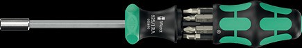 WERA RĘKOJEŚĆ KRAFTFORM Z UCHWYTEM DO BITÓW 1/4' 6 CZĘŚCI