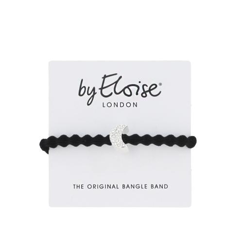 By Eloise London Silver Bling Diamanté Moon Black Gumka do włosów 1 szt Odcień Black