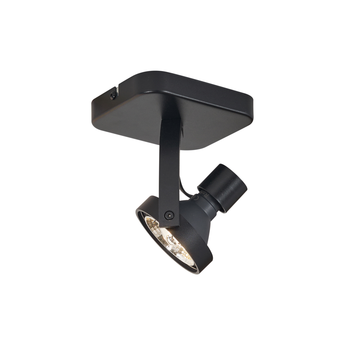 QAZQA Designerski reflektor sufitowy czarny GU10 70 mm obrotowy i przechylny - Vo