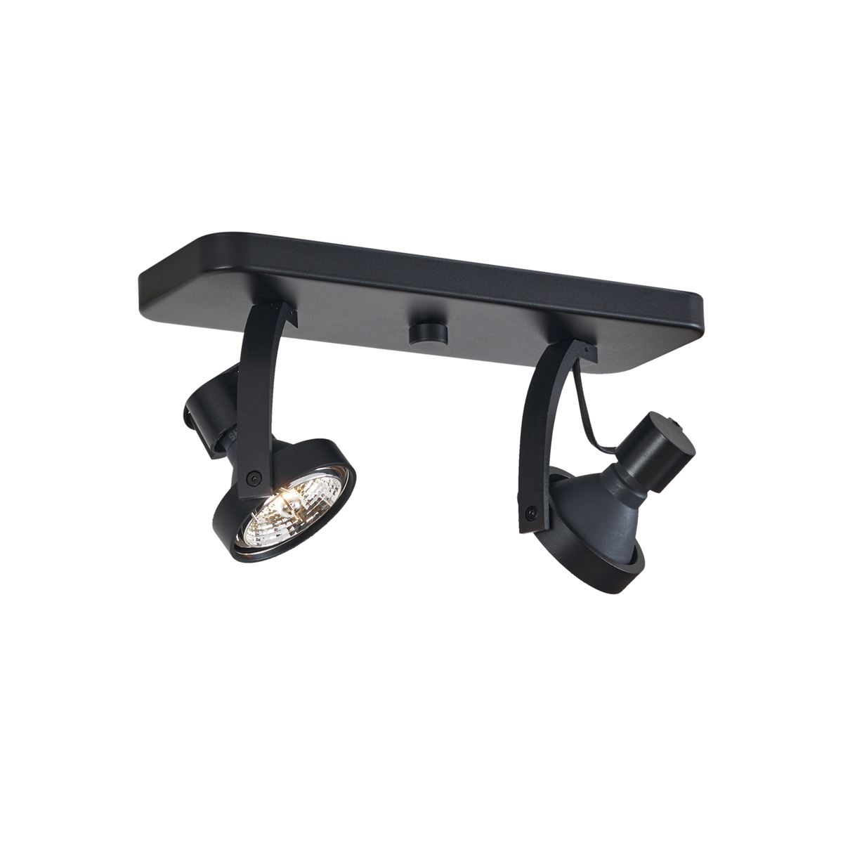 QAZQA Designerski reflektor sufitowy czarny GU10 70mm 2-źródła światła regulowany - Vo
