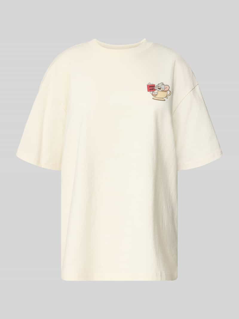 T-shirt typu oversized z nadrukiem z motywem
