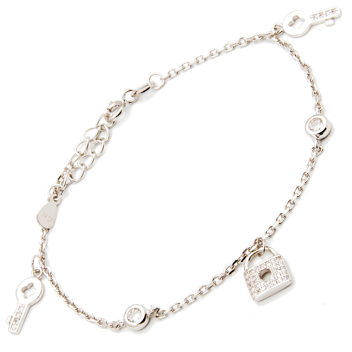 Srebrna bransoletka klucz