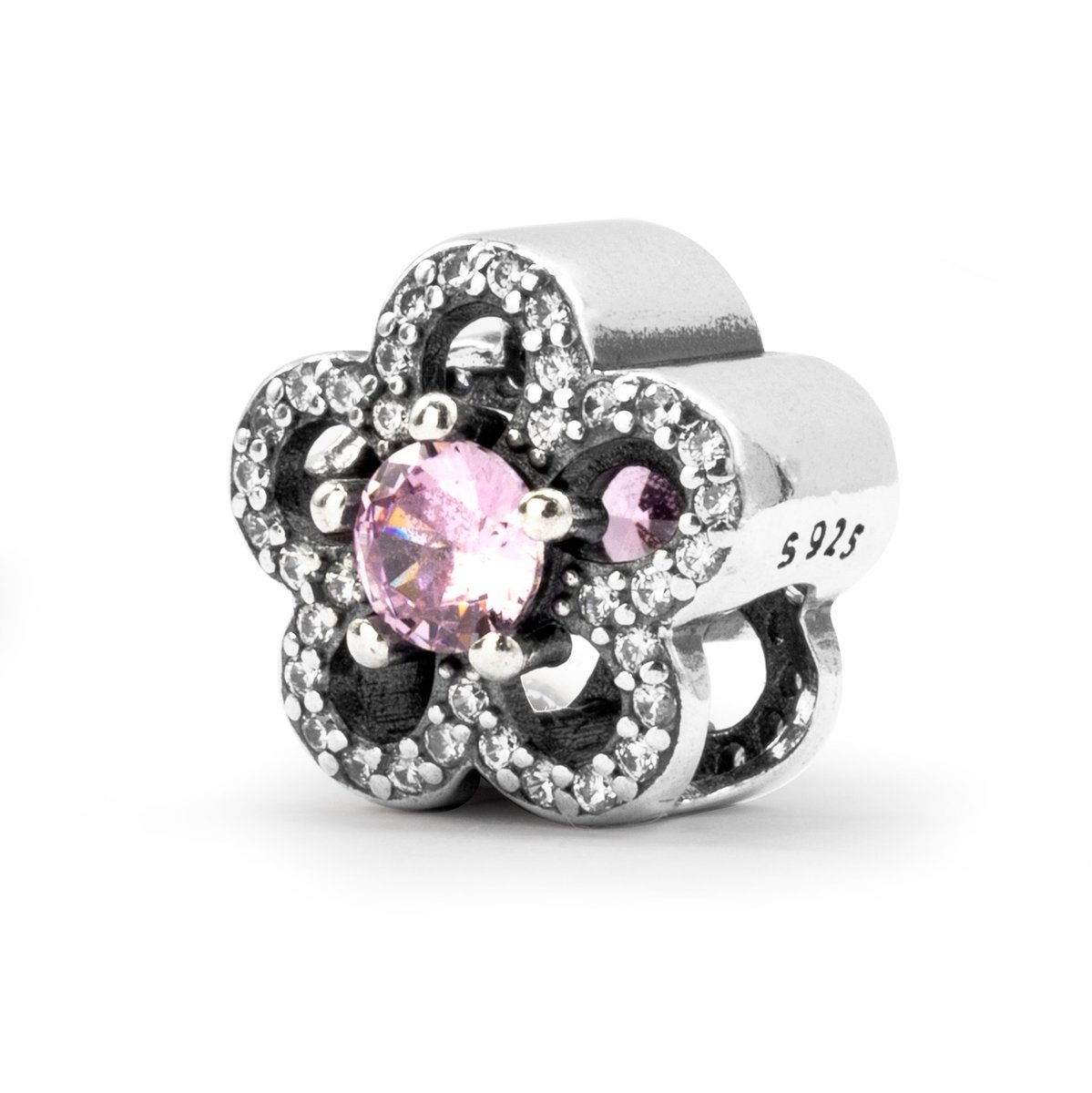 Srebrna zawieszka 925 Srebrzysty Kwiat charms