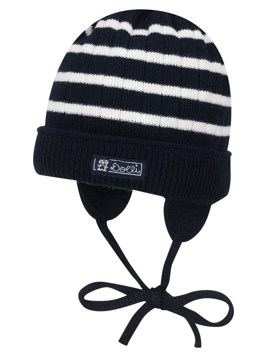 Dziecięca czapka wiązana jesienna granatowa Döll r.49