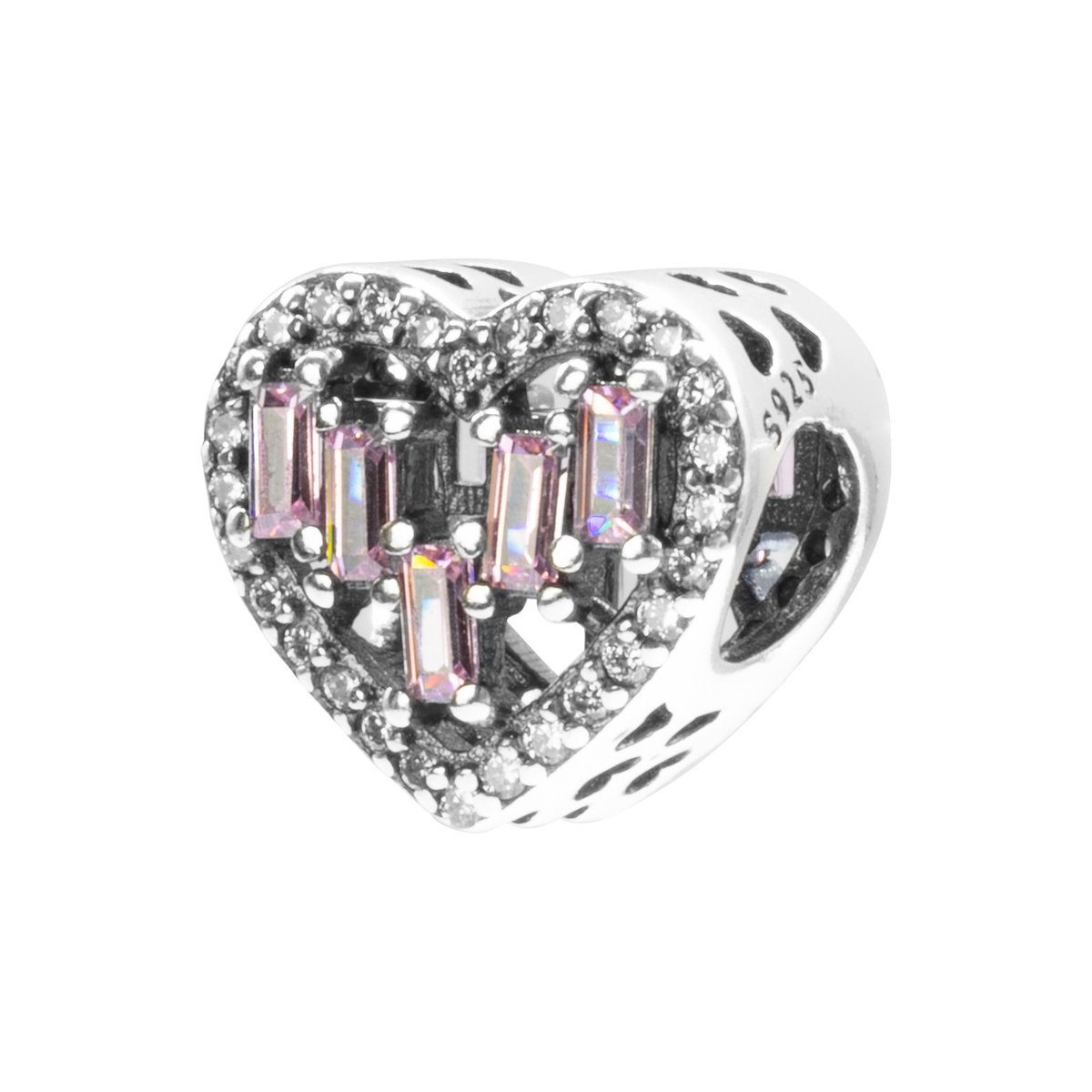Srebrna zawieszka 925 Serce Pink