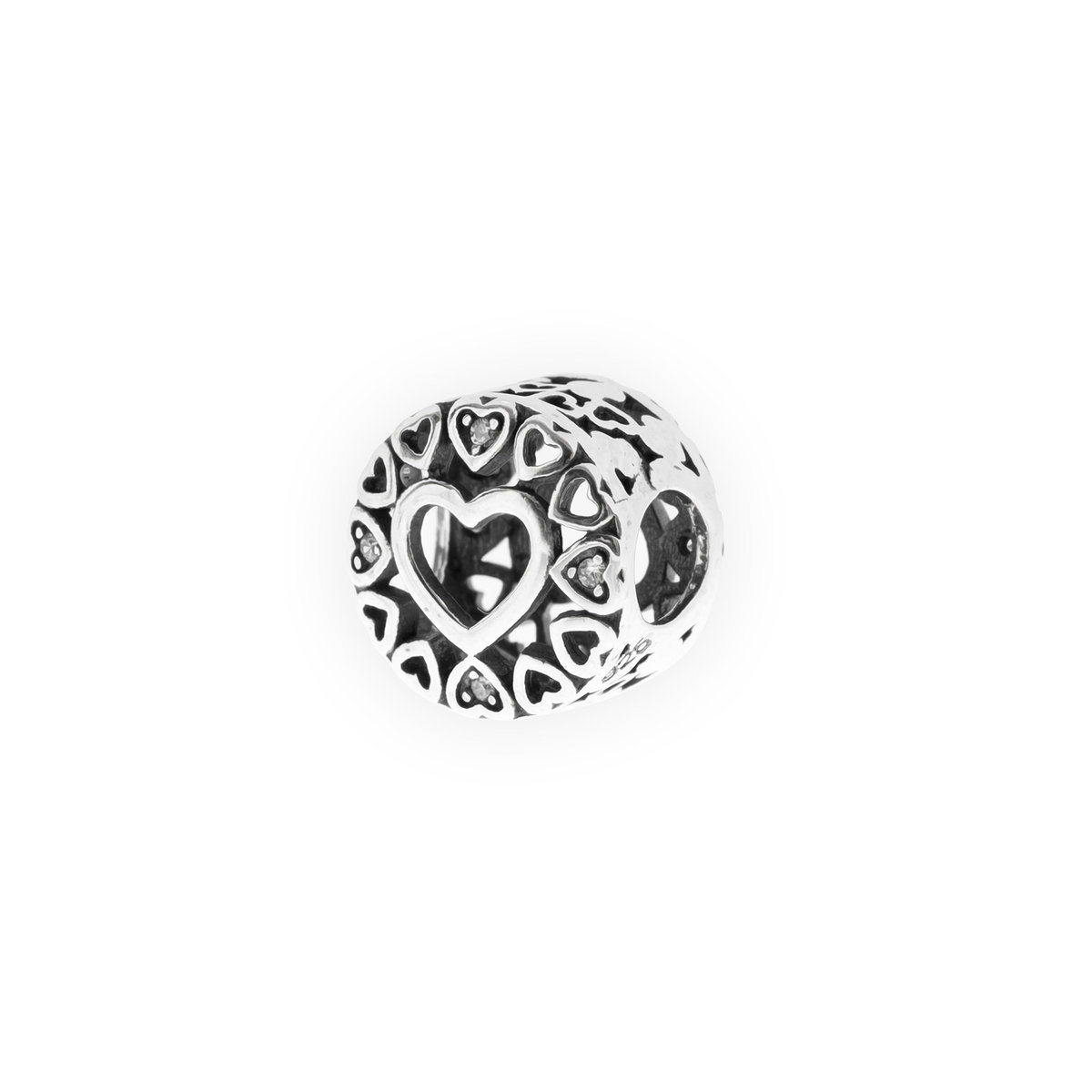 Srebrna zawieszka charms 925 Serce w Sercach