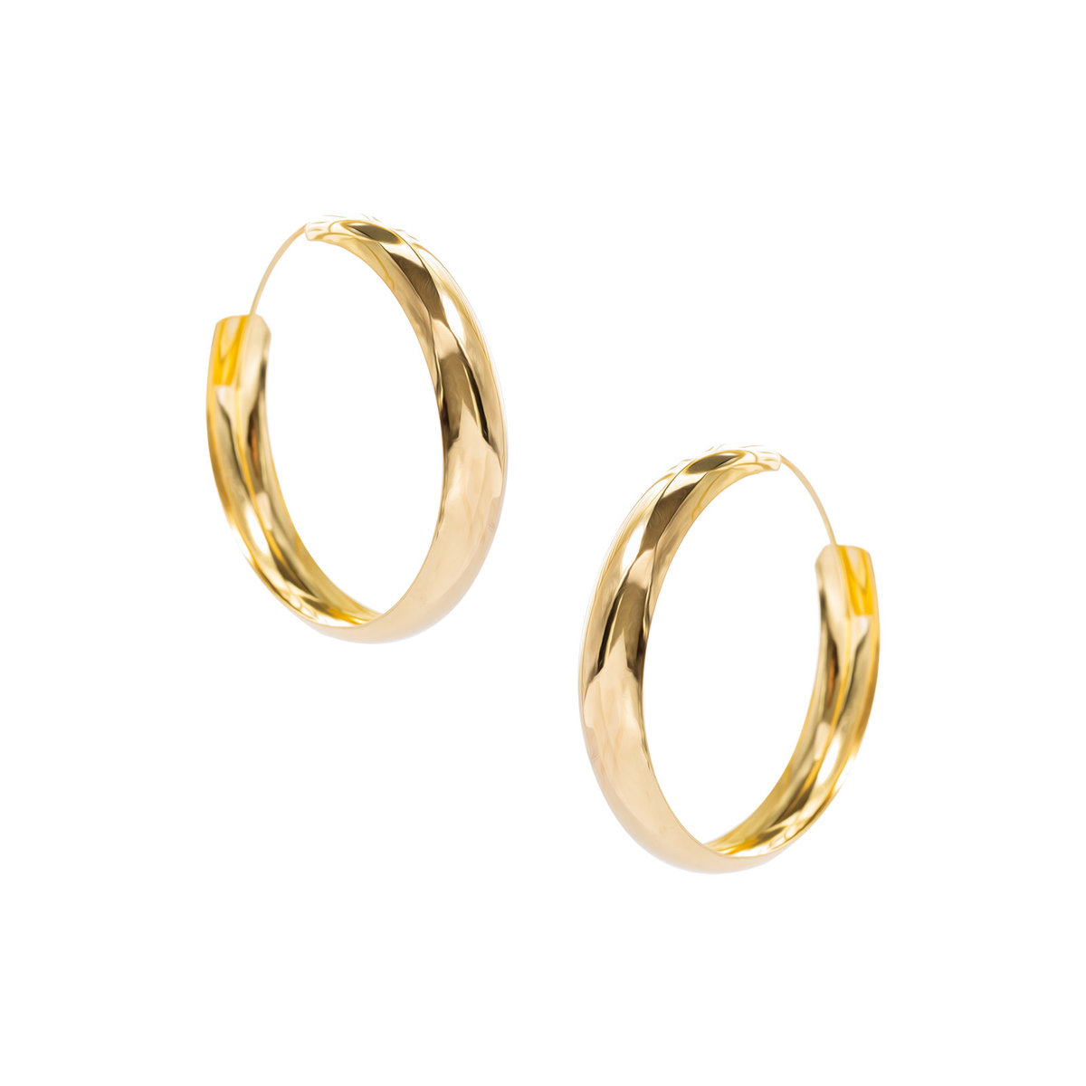 Srebrne pozłacane kolczyki 925 Półokrągłe kółka 43mm