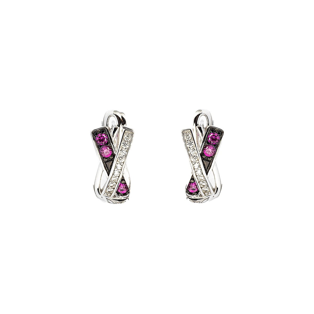 Srebrne kolczyki 925 Shiny Ribbon Różowe