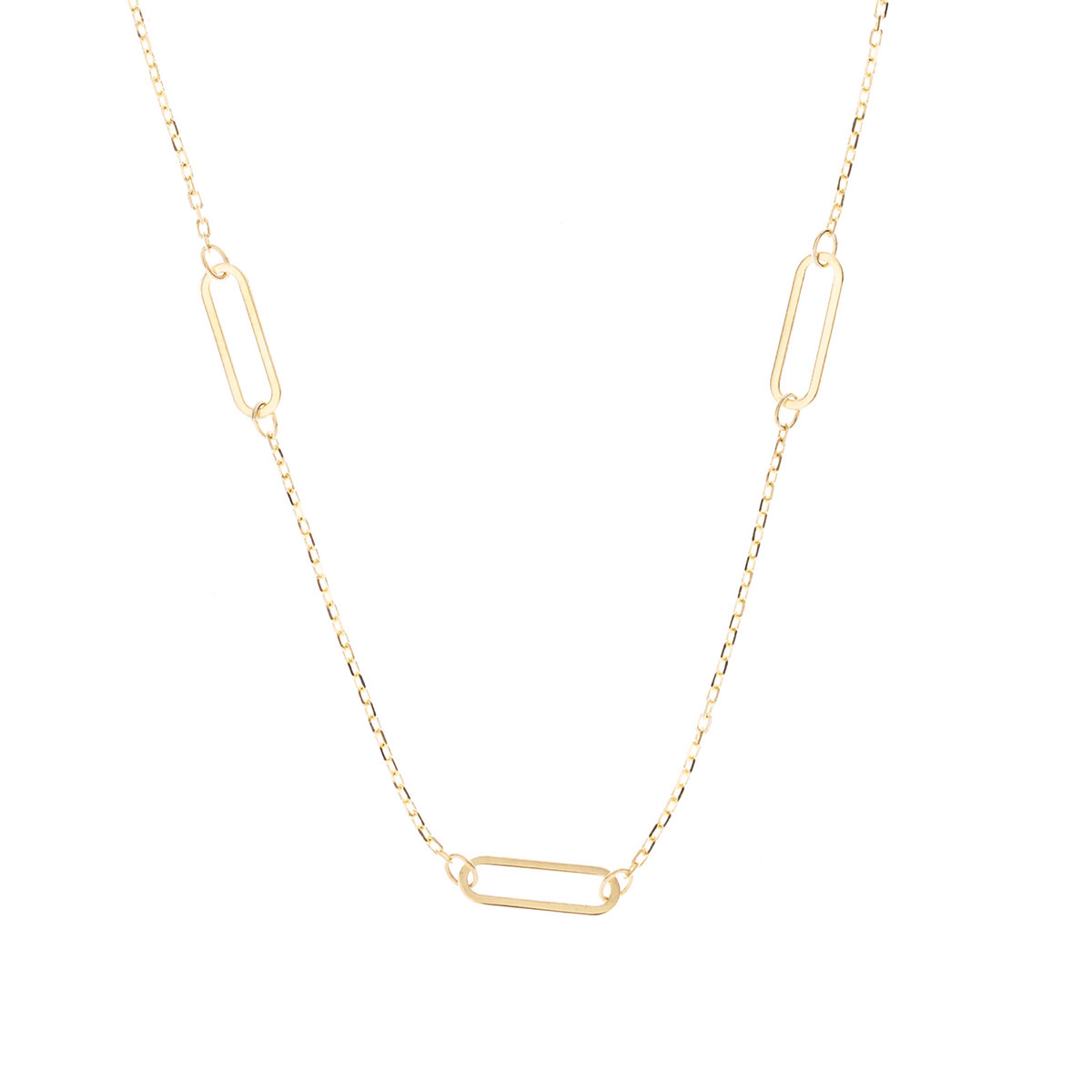 Złoty naszyjnik 585 Prostokąty celebrytka