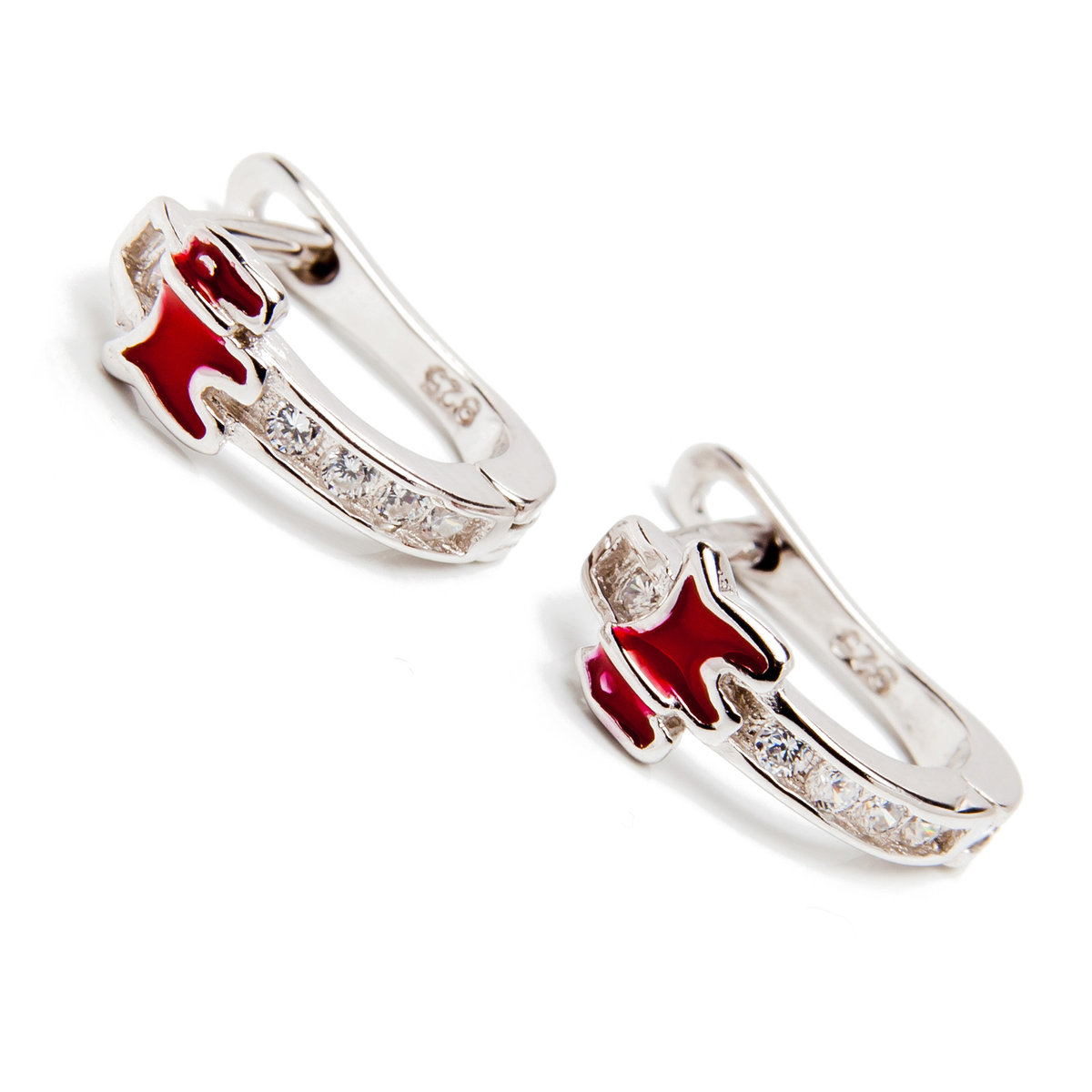 Srebrne kolczyki dla małej damy - piesek