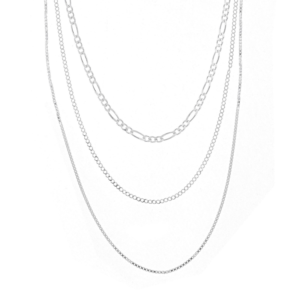 Srebrny naszyjnik 925 Potrójny Trzy Sploty