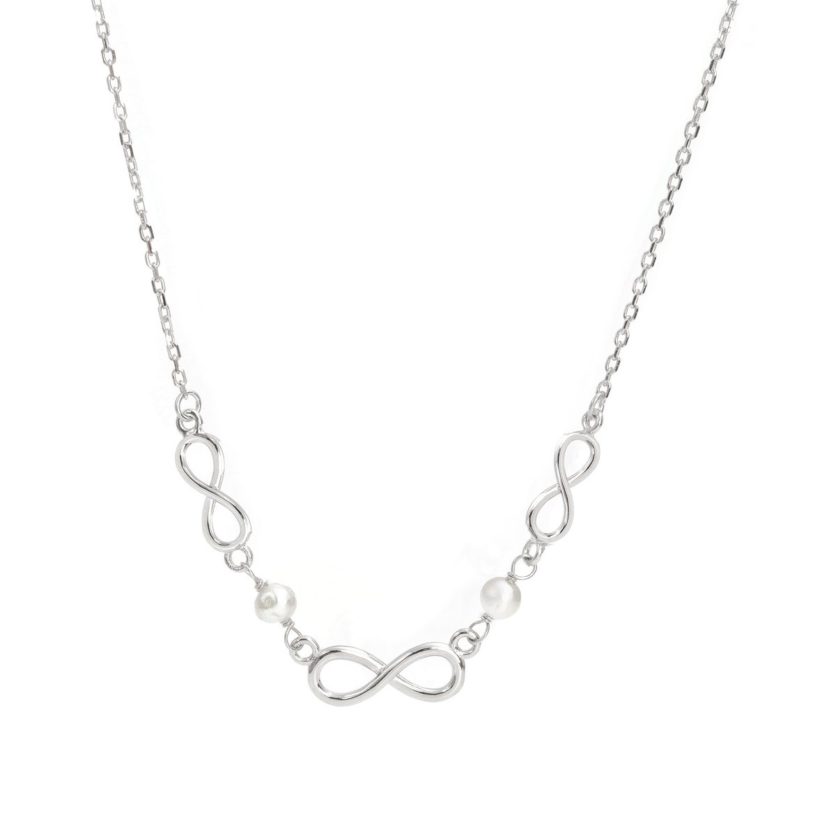 Srebrny naszyjnik 925 Pearls Nieskonczoność
