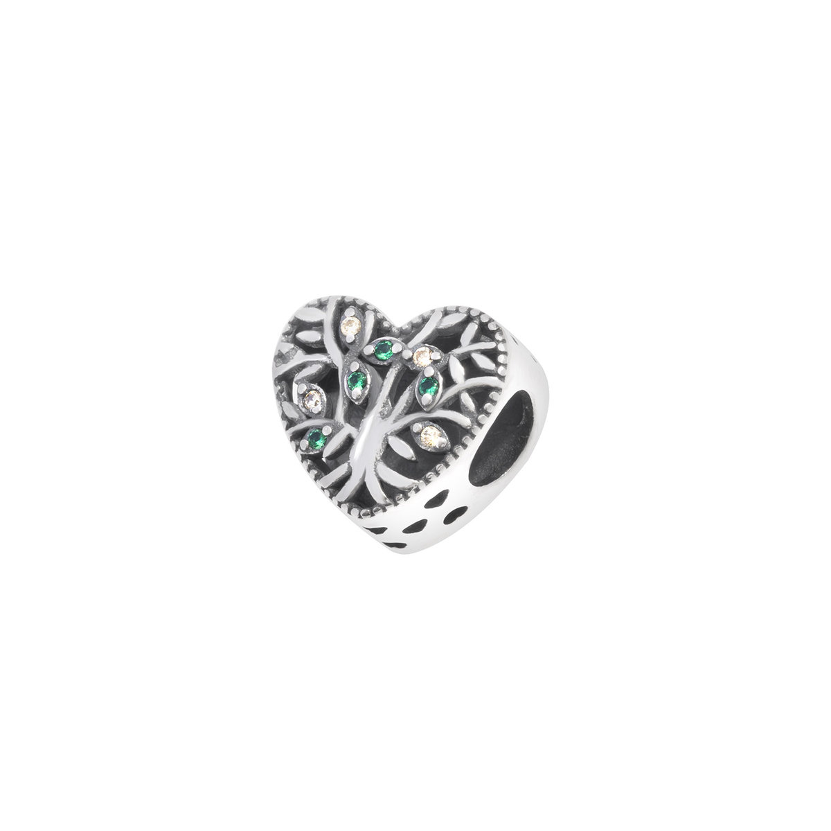 Srebrna zawieszka charms 925 Drzewko w sercu