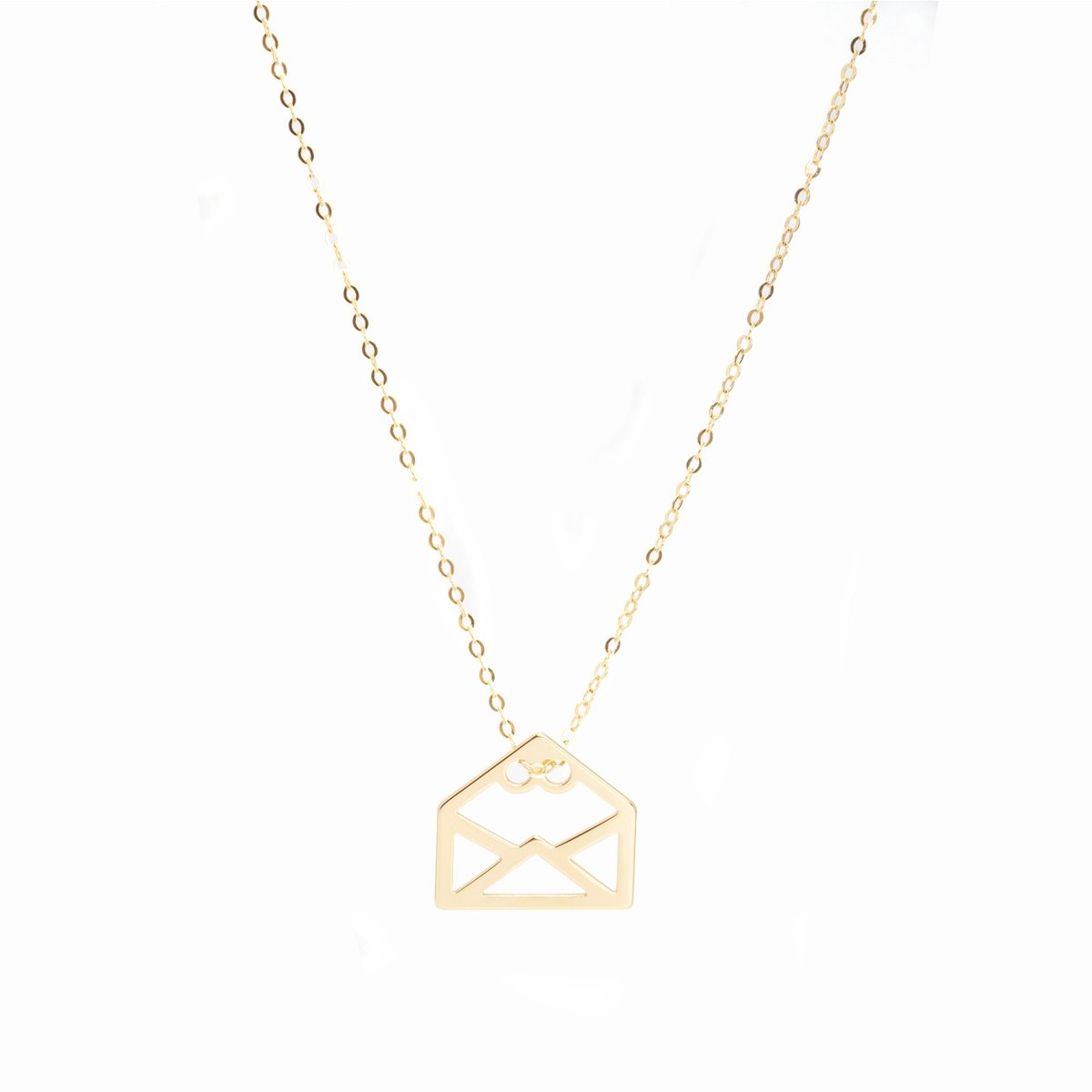 Złoty naszyjnik 585 Koperta celebrytka