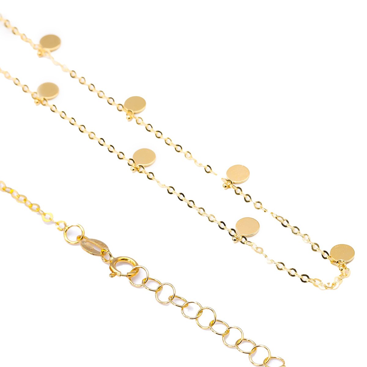 Złoty 585 naszyjnik koła