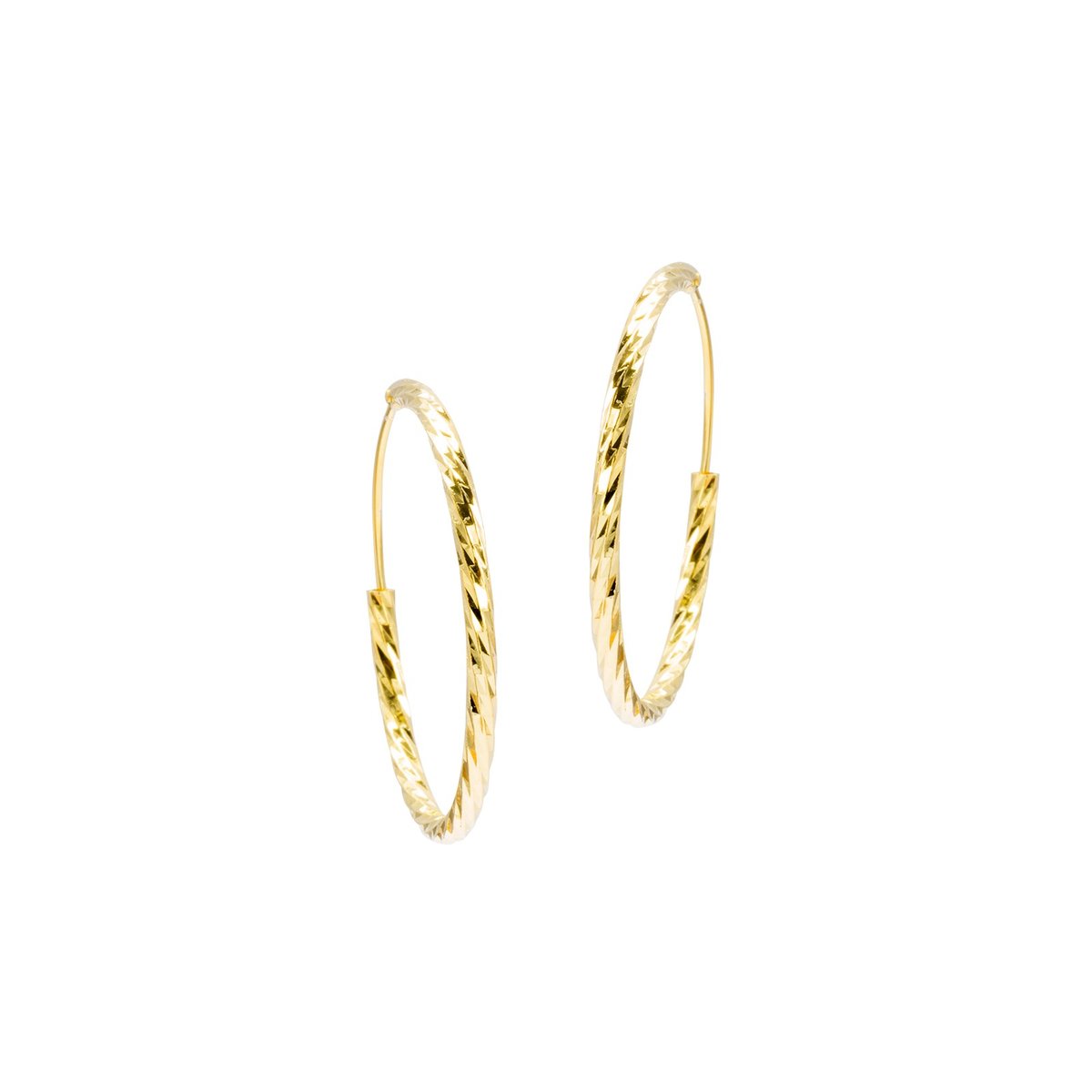 Pozłacane diamentowane kolczyki Koła 30 mm