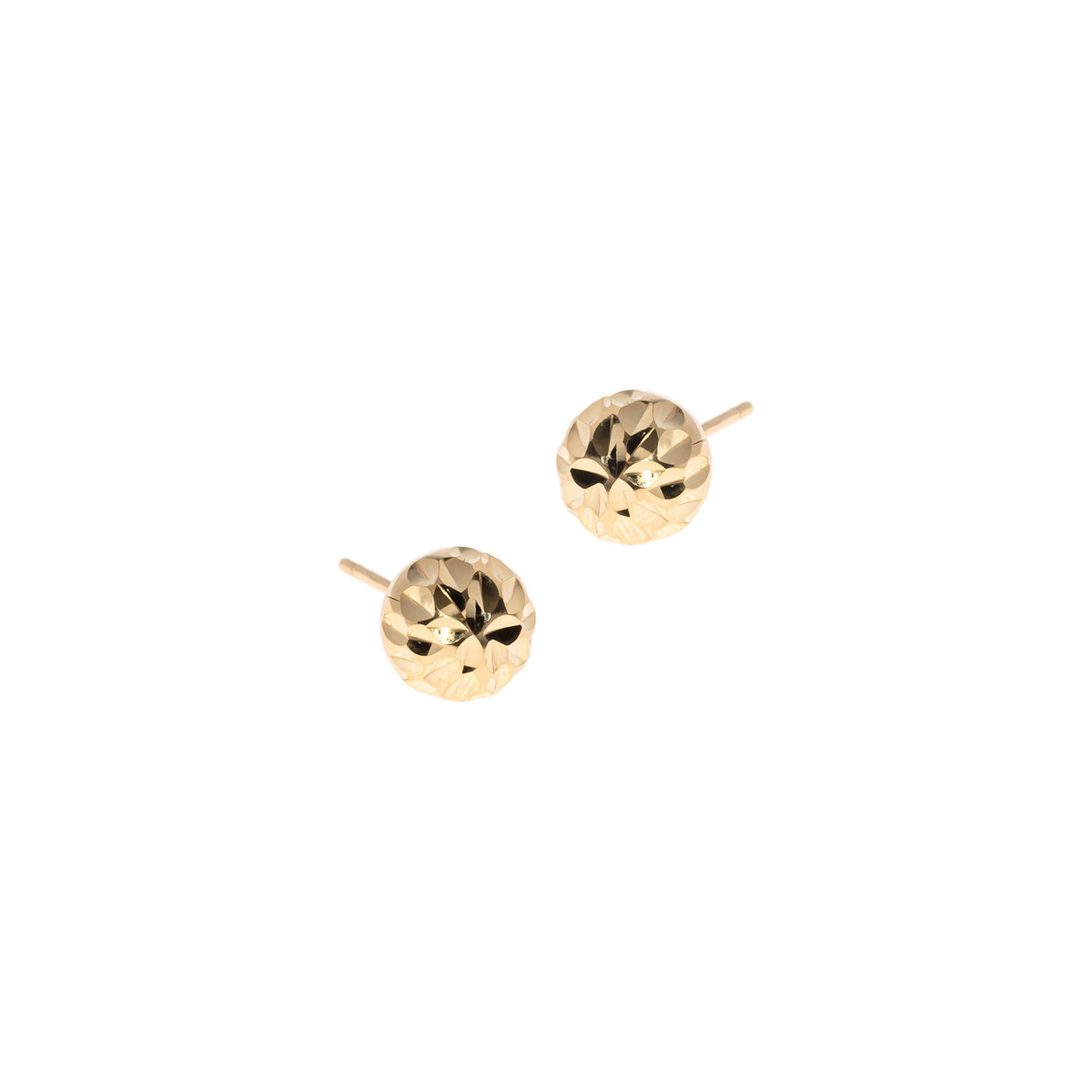 Złote kolczyki 585 Diamentowane Kulki 8 mm