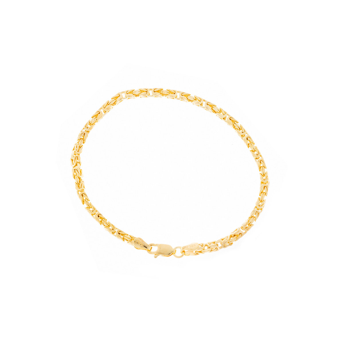 Srebrna Pozłacana bransoletka 925 Królewski splot 3mm