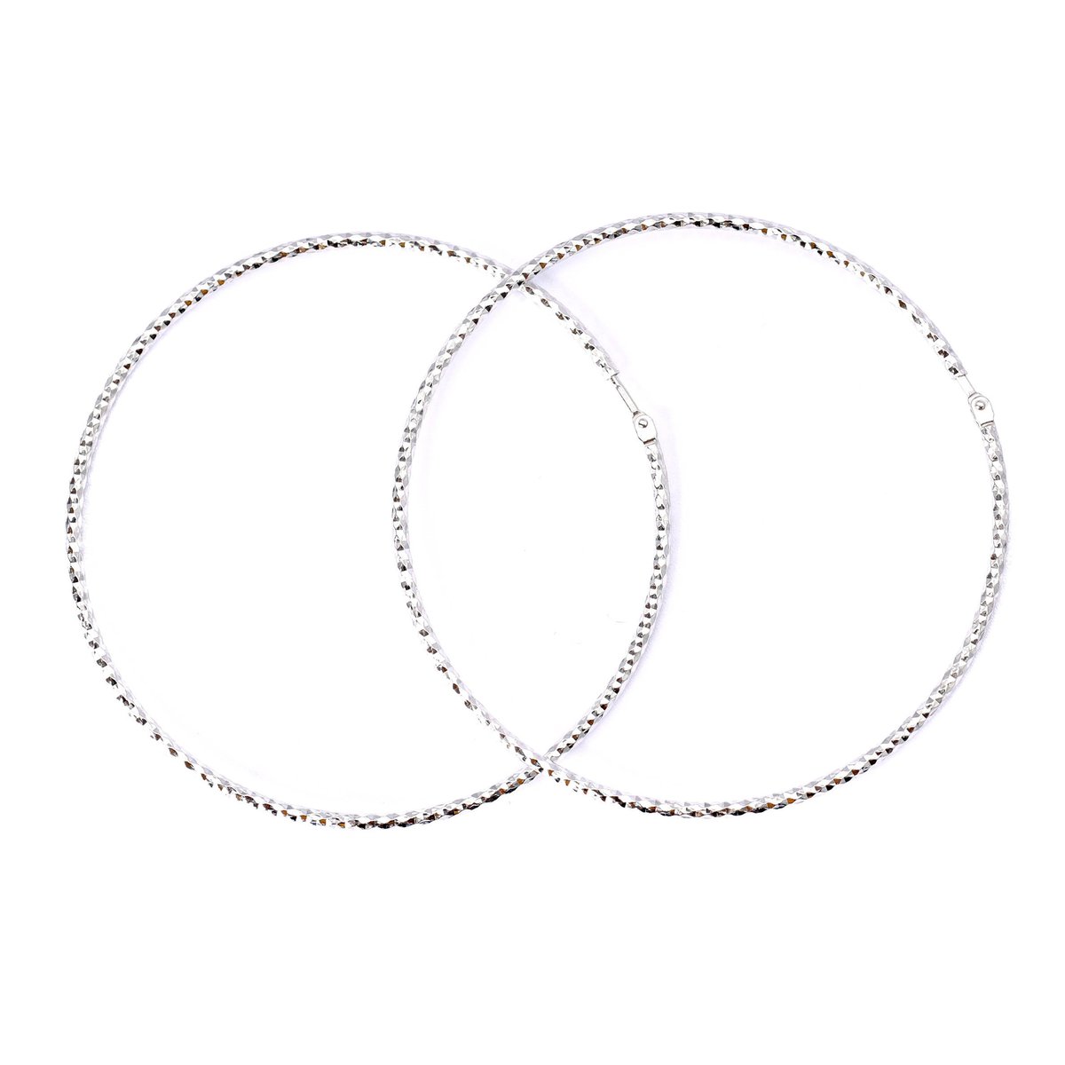 Srebrne kolczyki błyszczące koła 54 mm