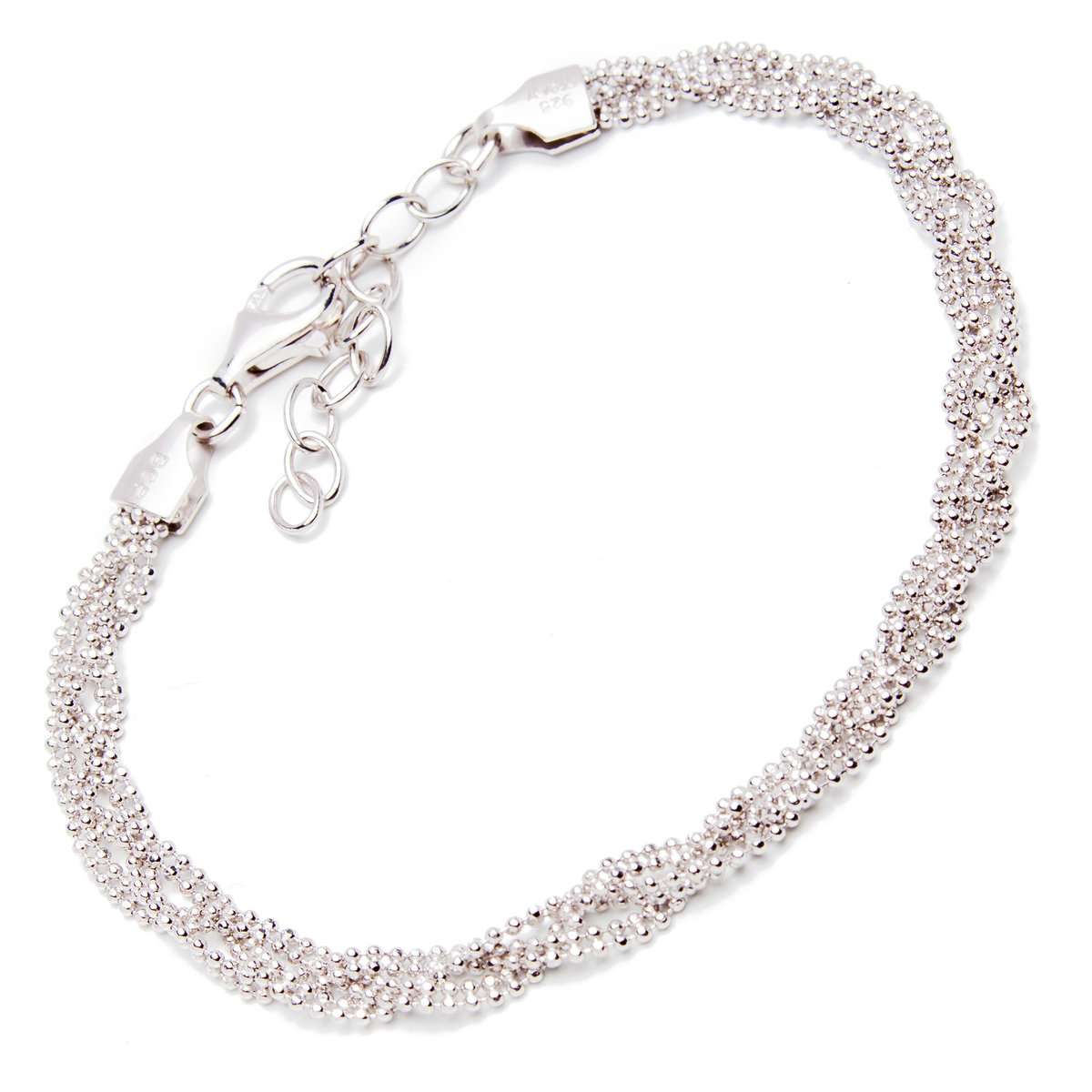 Srebrna bransoletka popcorn