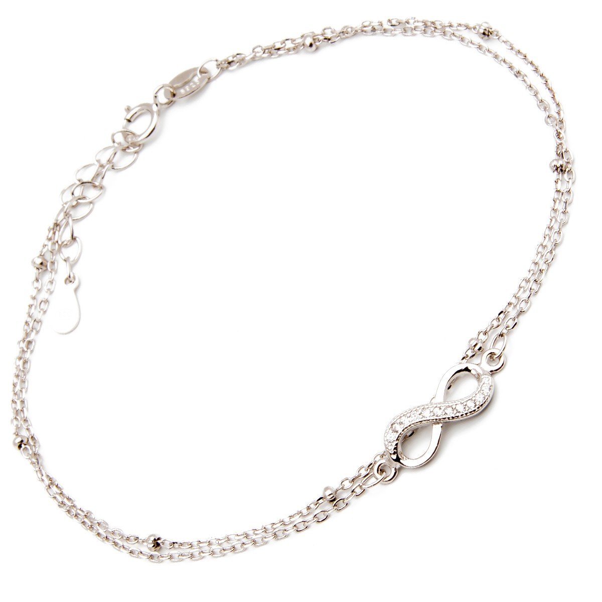 Srebrna bransoletka podwójna nieskończoność